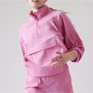 Athleta Pink Quarter-Zip Pullover - 1X